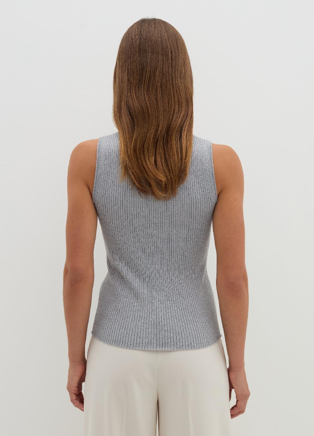 Stefanel Tank top a costine con lurex Italy