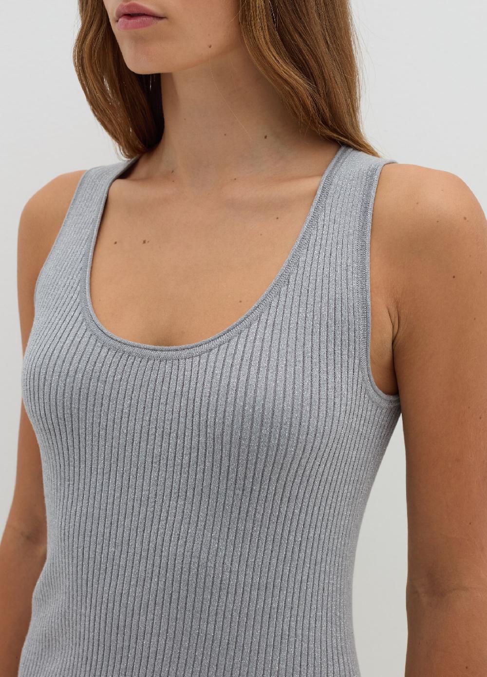 Stefanel Tank top a costine con lurex Italy