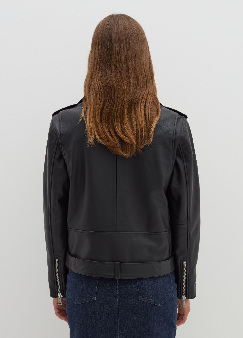 Stefanel Giacca biker in pelle con zip Italia