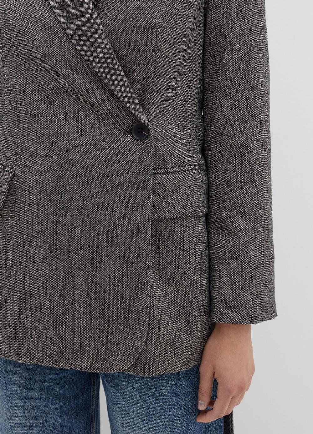 Stefanel Blazer doppiopetto in tweed con cintura In Linea