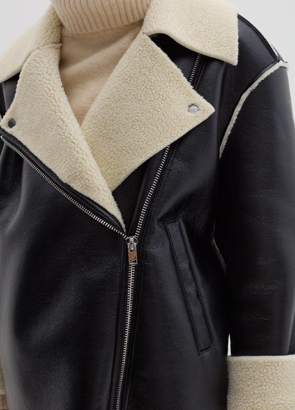 Stefanel Montone effetto lucido con interno in shearling Qualità Garantita