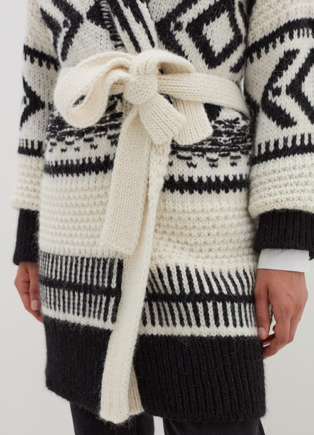 Stefanel Coatigan in stoppino con motivo jacquard Outlet