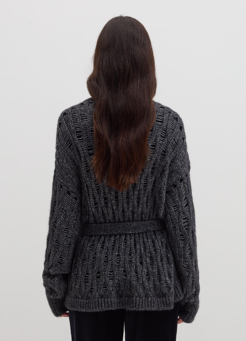 Stefanel Coatigan in lurex con cintura Saldi Di Fabbrica