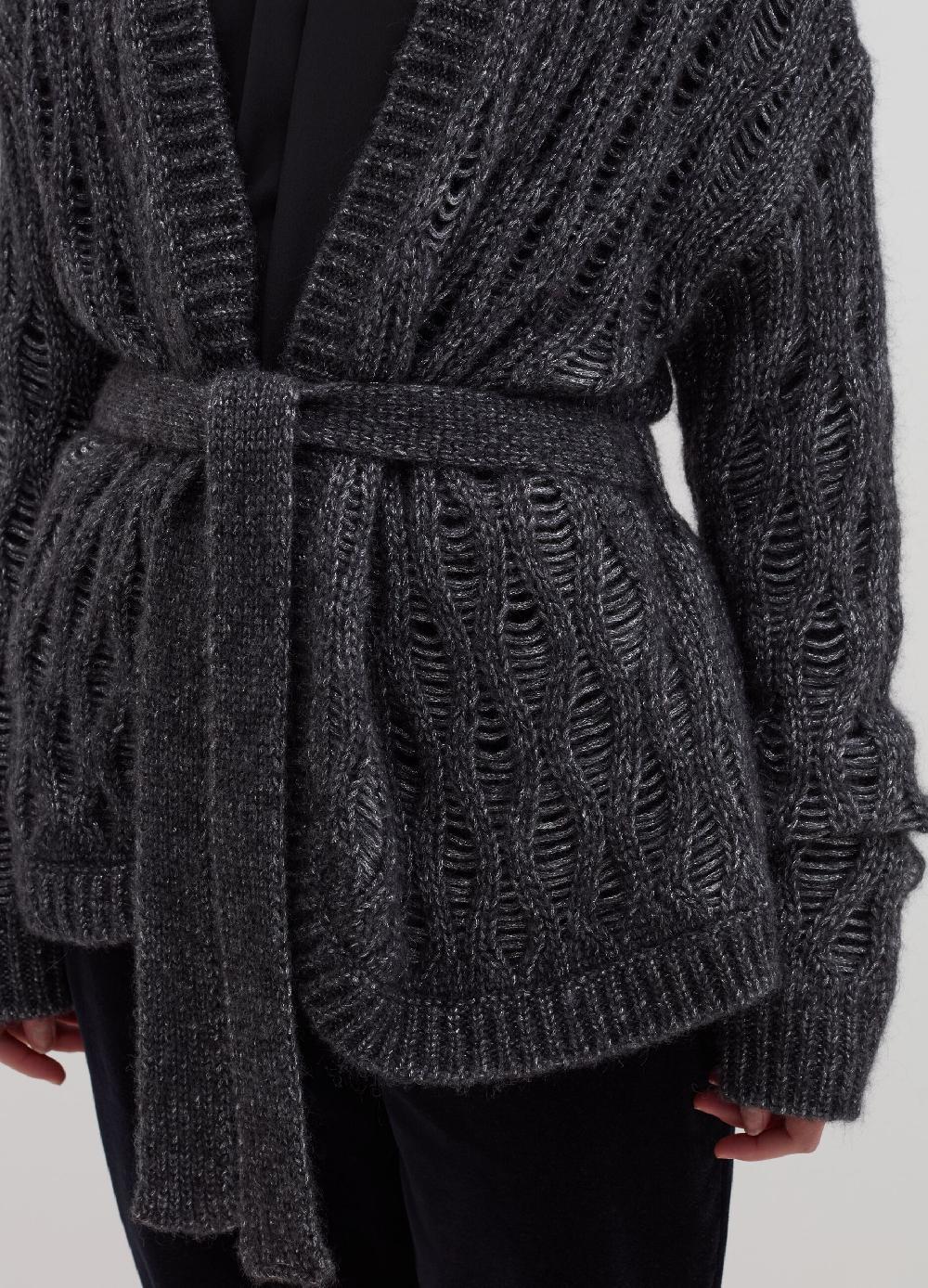 Stefanel Coatigan in lurex con cintura Saldi Di Fabbrica