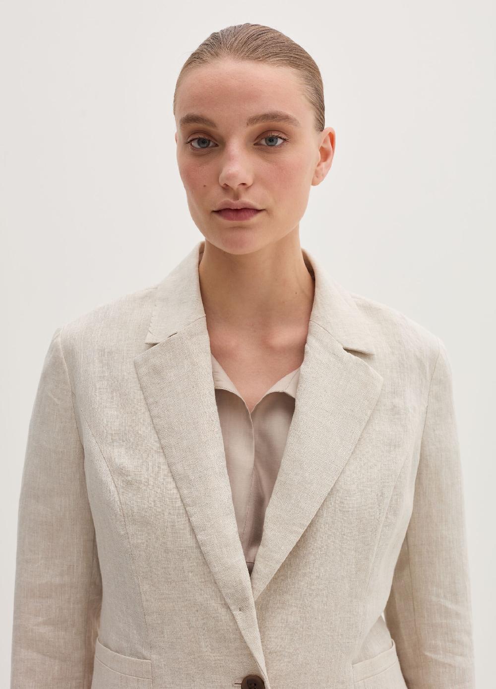 Stefanel Blazer regular fit monopetto in lino Vendite Flash