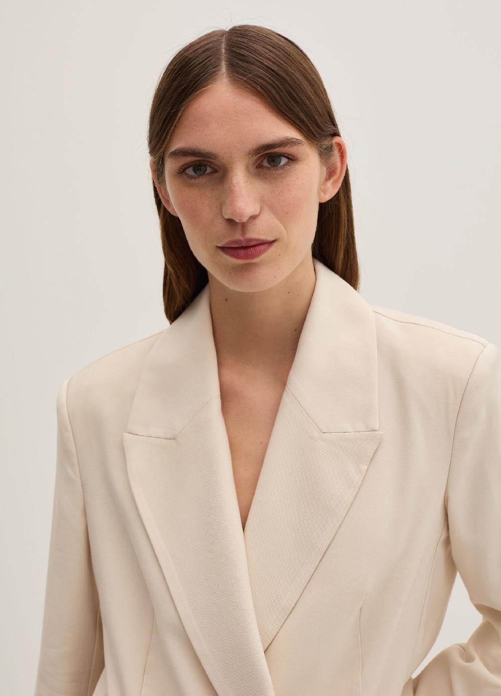 Stefanel Blazer fluido doppiopetto in twill tecnico In Saldo