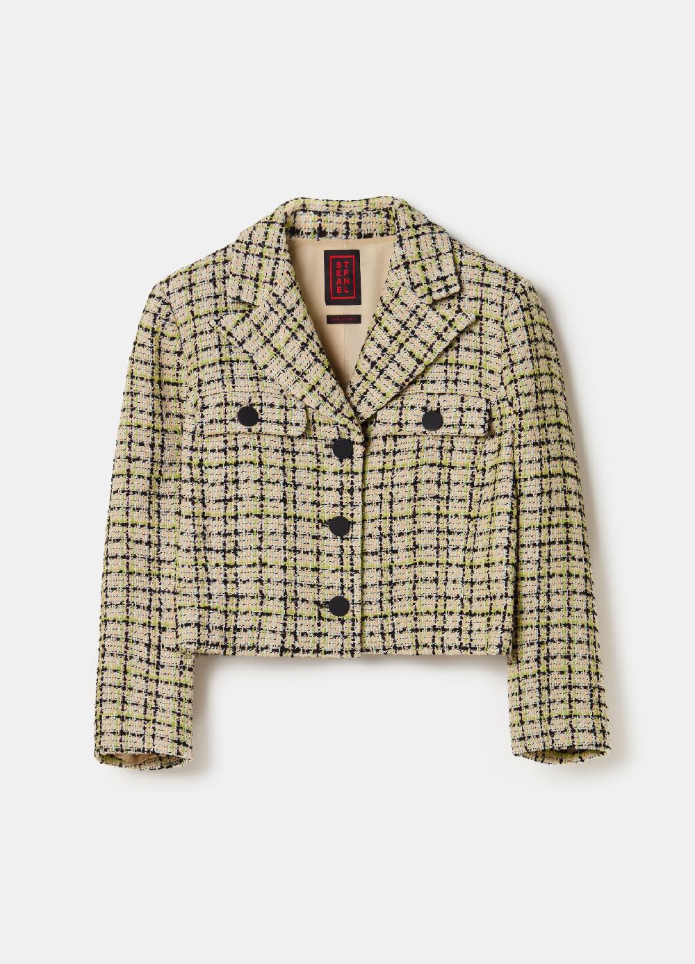 Stefanel Giacca corta in tweed In Linea