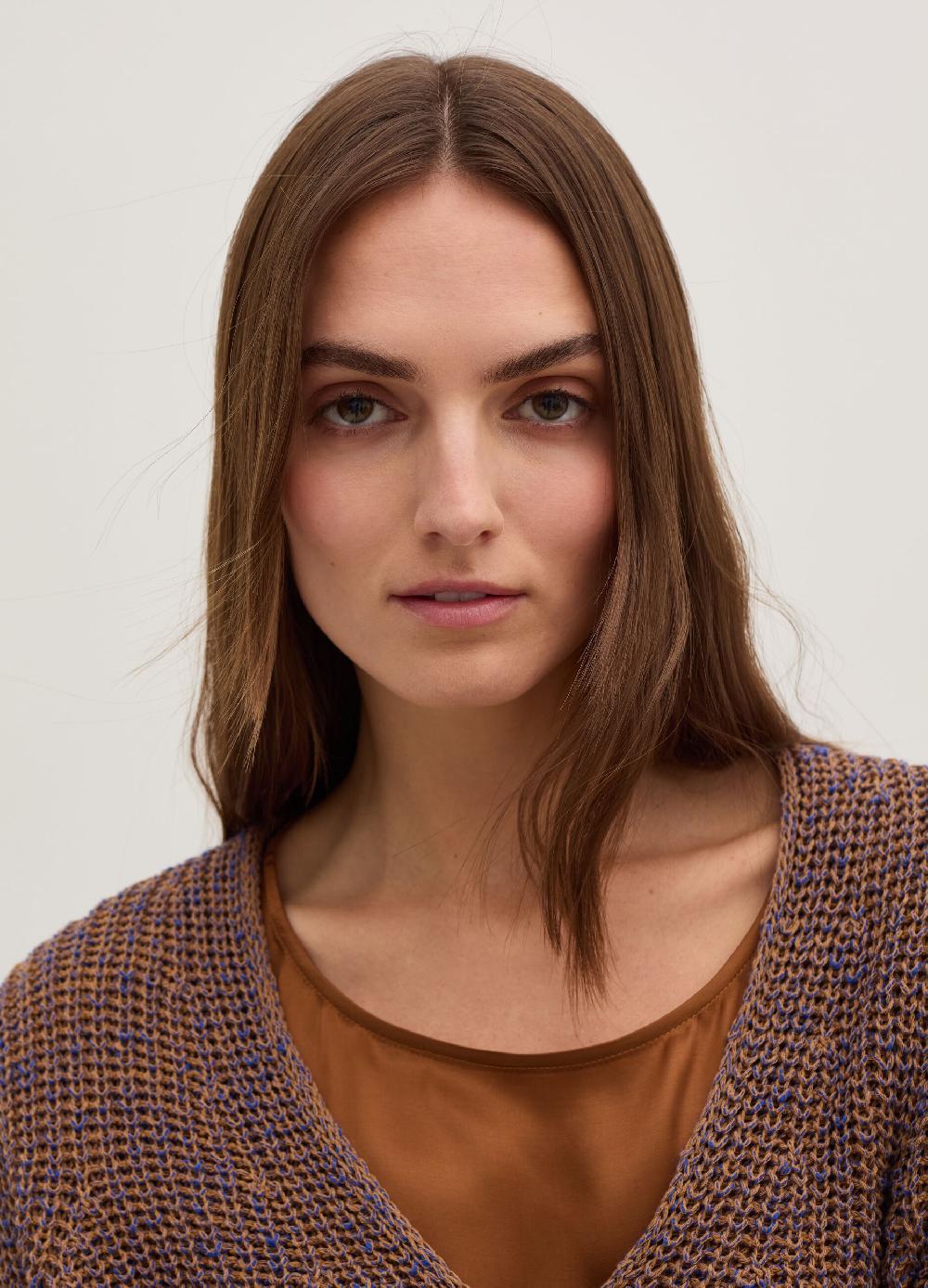 Stefanel Pullover con fantasia bicolore scollo a V Nuovo