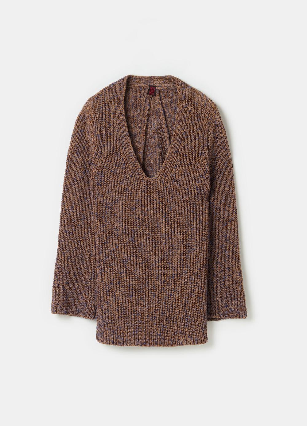 Stefanel Pullover con fantasia bicolore scollo a V Nuovo