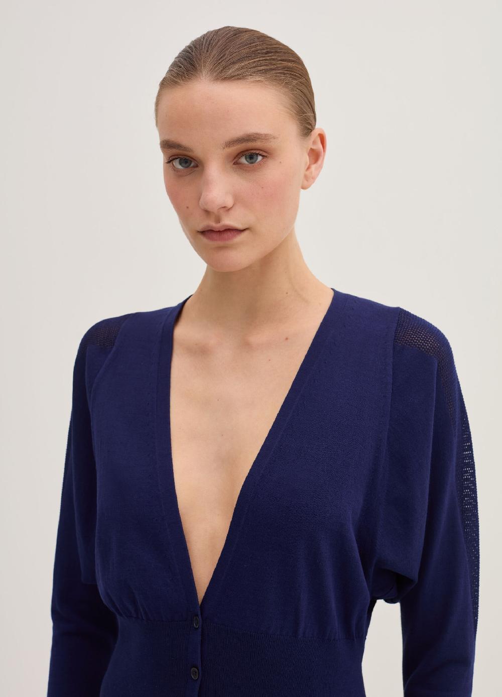 Stefanel Cardigan in crêpe con inserto in mesh Promozione