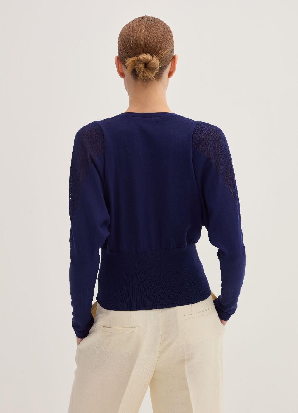 Stefanel Cardigan in crêpe con inserto in mesh Promozione