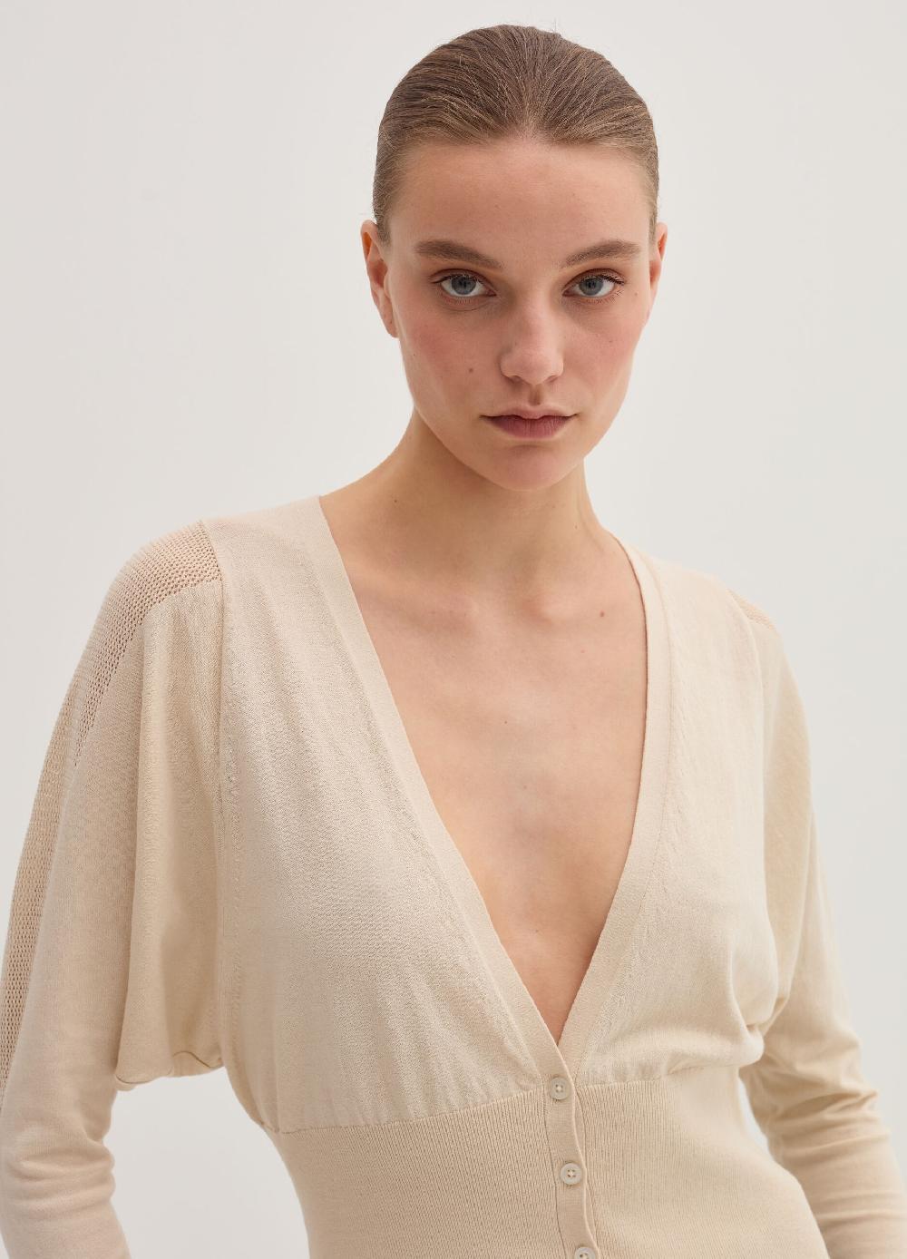 Stefanel Cardigan in crêpe con inserto in mesh Comprare a buon mercato