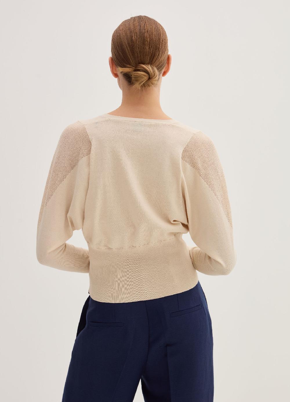 Stefanel Cardigan in crêpe con inserto in mesh Comprare a buon mercato