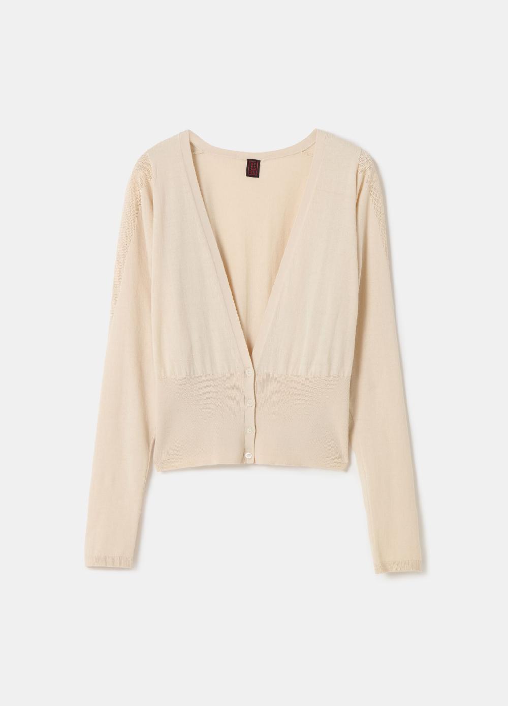 Stefanel Cardigan in crêpe con inserto in mesh Comprare a buon mercato