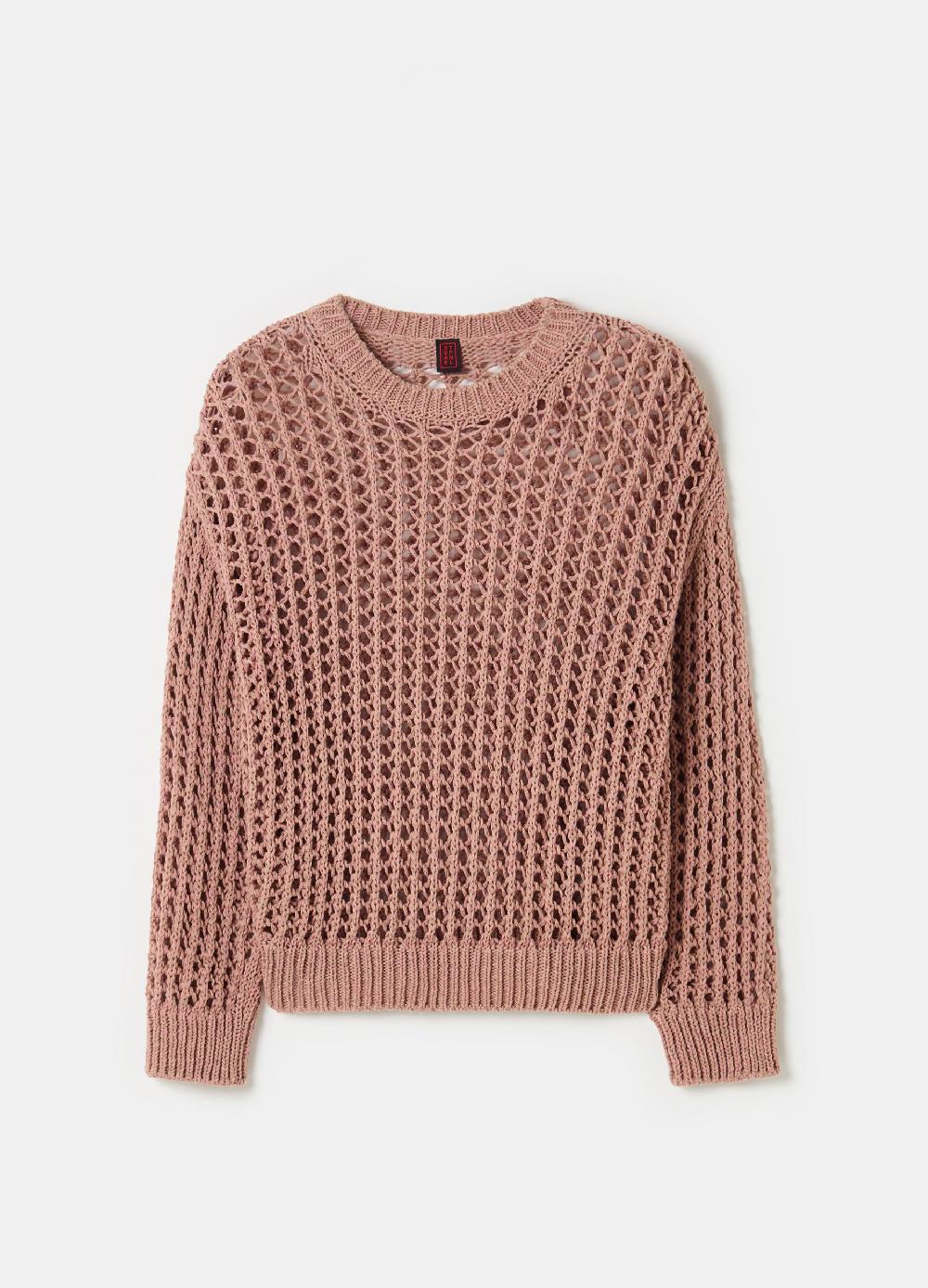 Stefanel Pullover con trama forata effetto mouline Soddisfazione Garantita