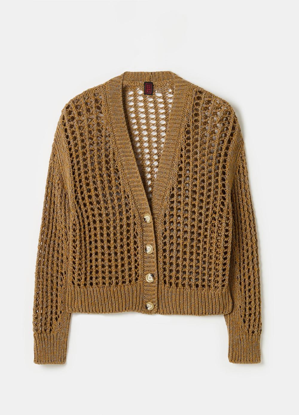 Stefanel Cardigan over trama forata effetto mouline Qualità Garantita