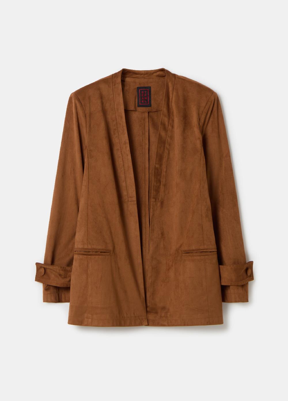 Stefanel Blazer aperto in suede Negozi Online
