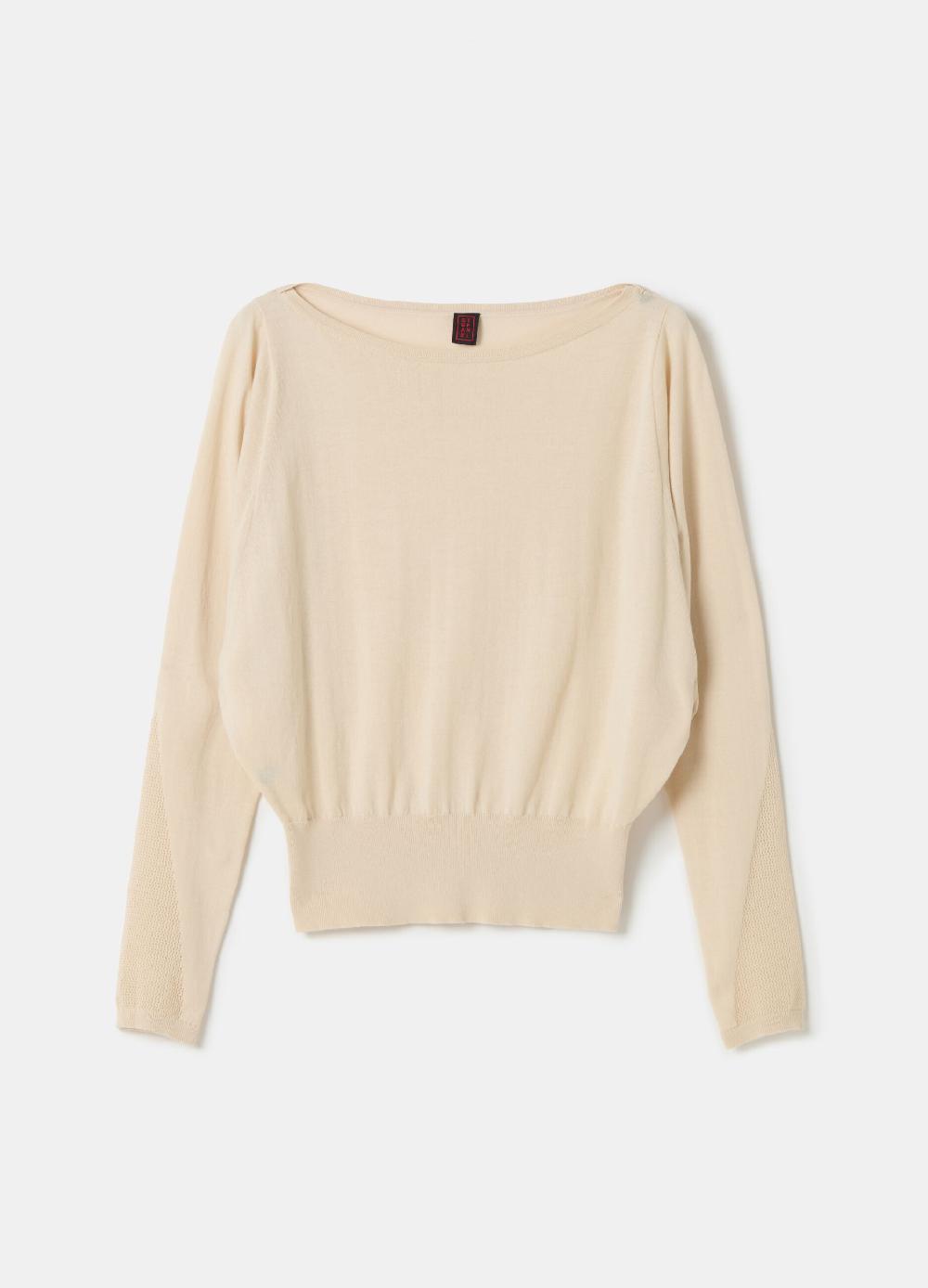 Stefanel Maglia crop in crêpe con inserto in mesh Cyber Monday