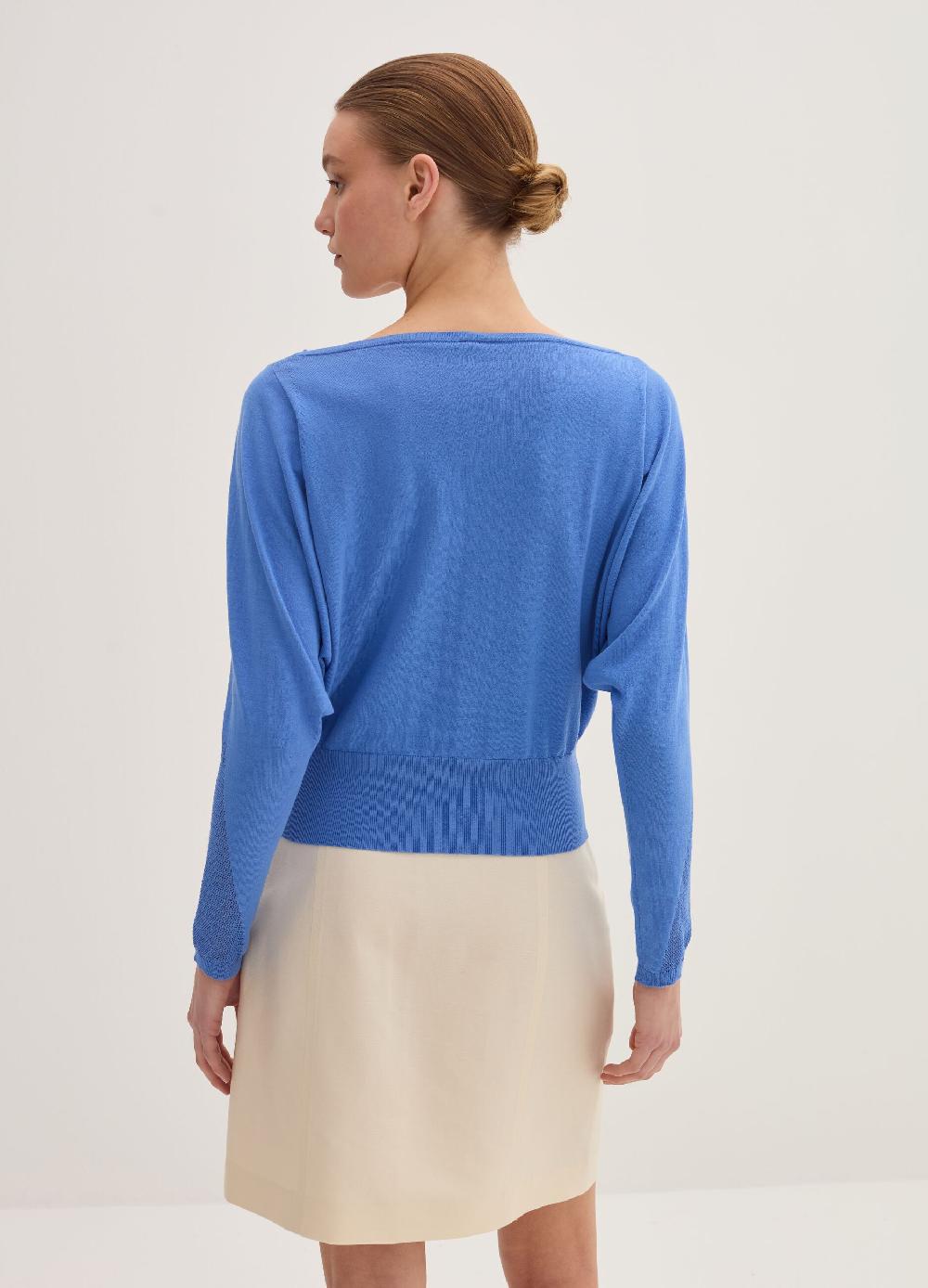 Stefanel Maglia crop in crêpe con inserto in mesh Affare Del Giorno