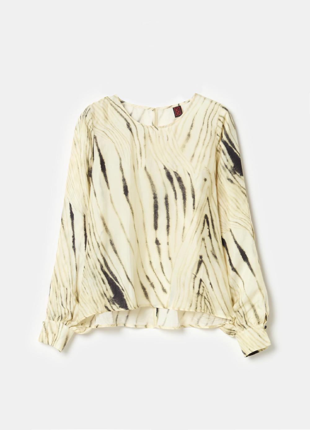 Stefanel Blusa in cupro e viscosa habotai stampata Online