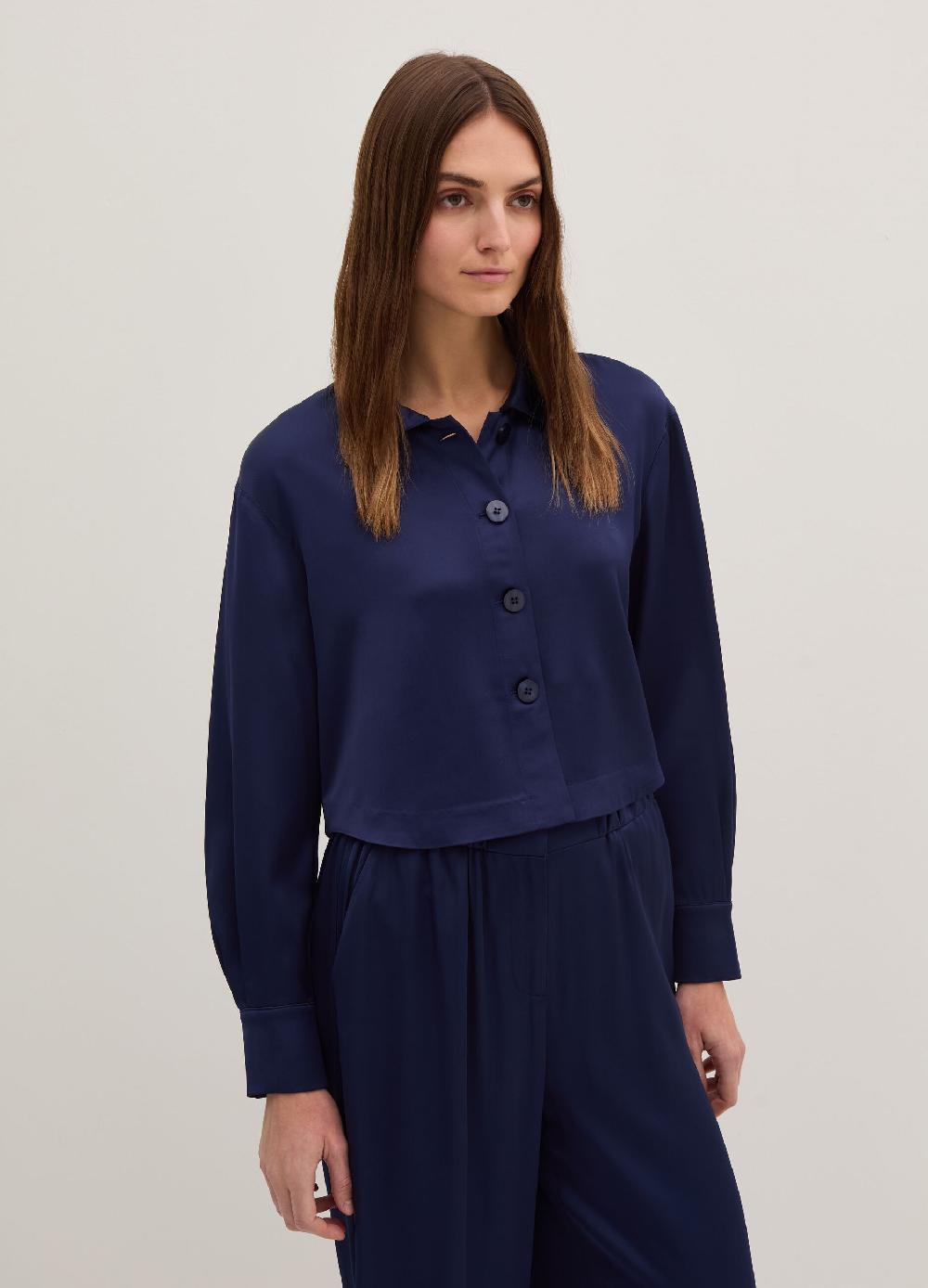 Stefanel Top camicia in satin Vendita Calda