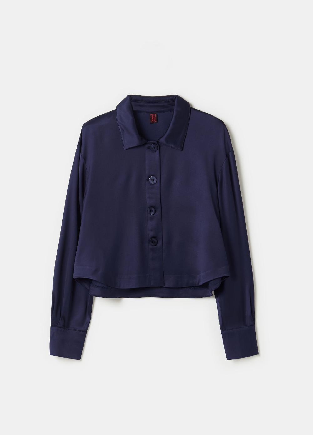 Stefanel Top camicia in satin Vendita Calda
