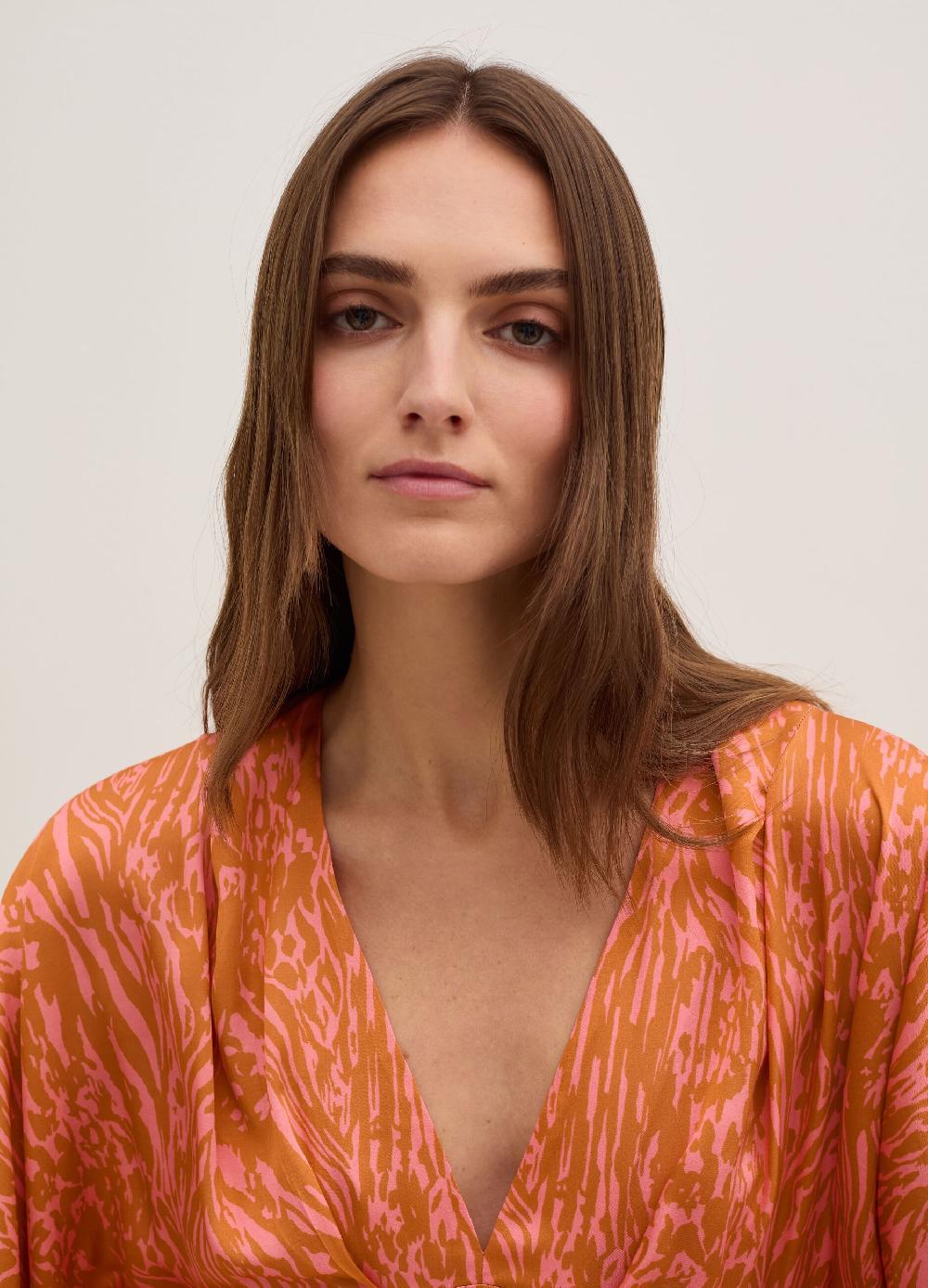 Stefanel Vestito corto in satin con stampa moire Vendite Flash