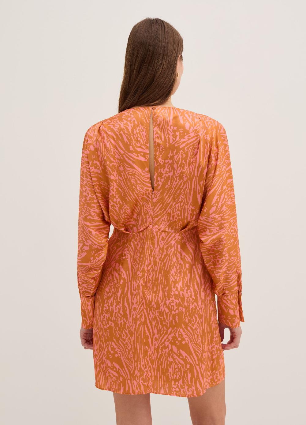 Stefanel Vestito corto in satin con stampa moire Vendite Flash