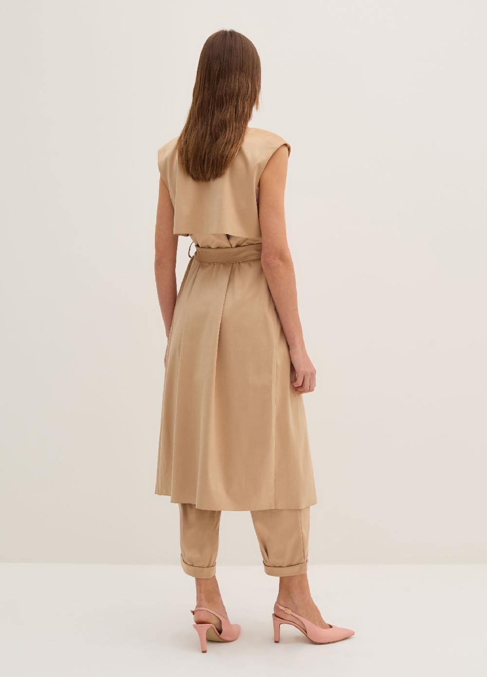 Stefanel Gilet lungo scamosciato con cintura In Saldo