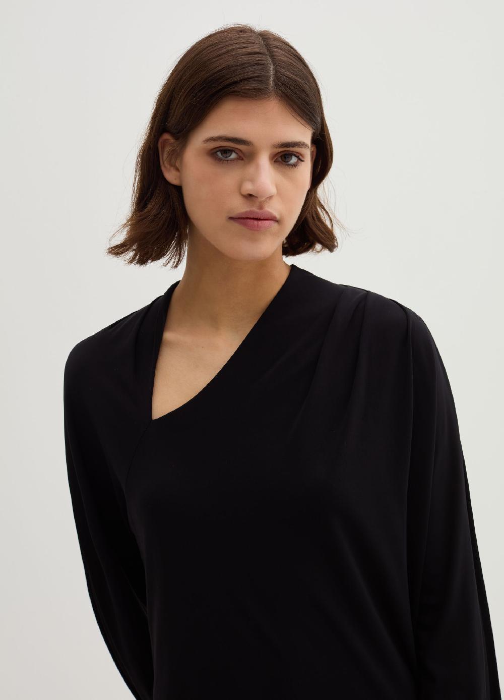 Stefanel Vestito midi in crêpe jersey con scollo a V Moda