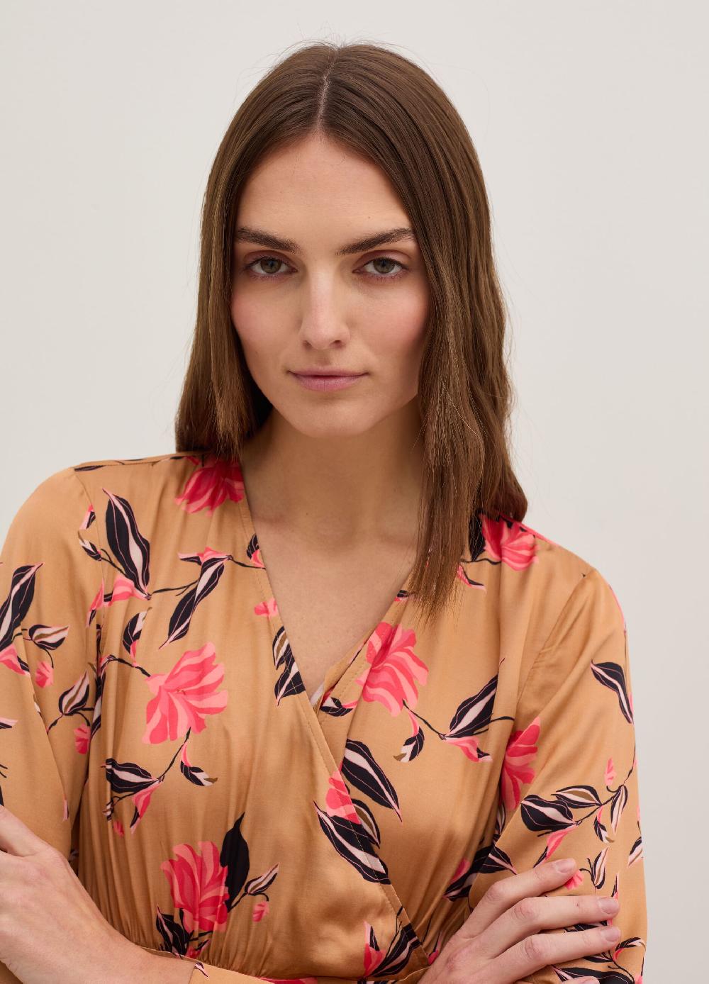 Stefanel Vestito lungo in satin stampa floreale 2025