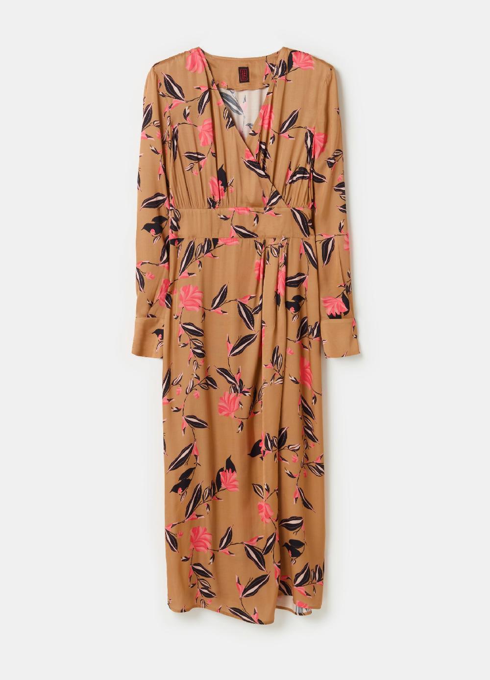 Stefanel Vestito lungo in satin stampa floreale 2025