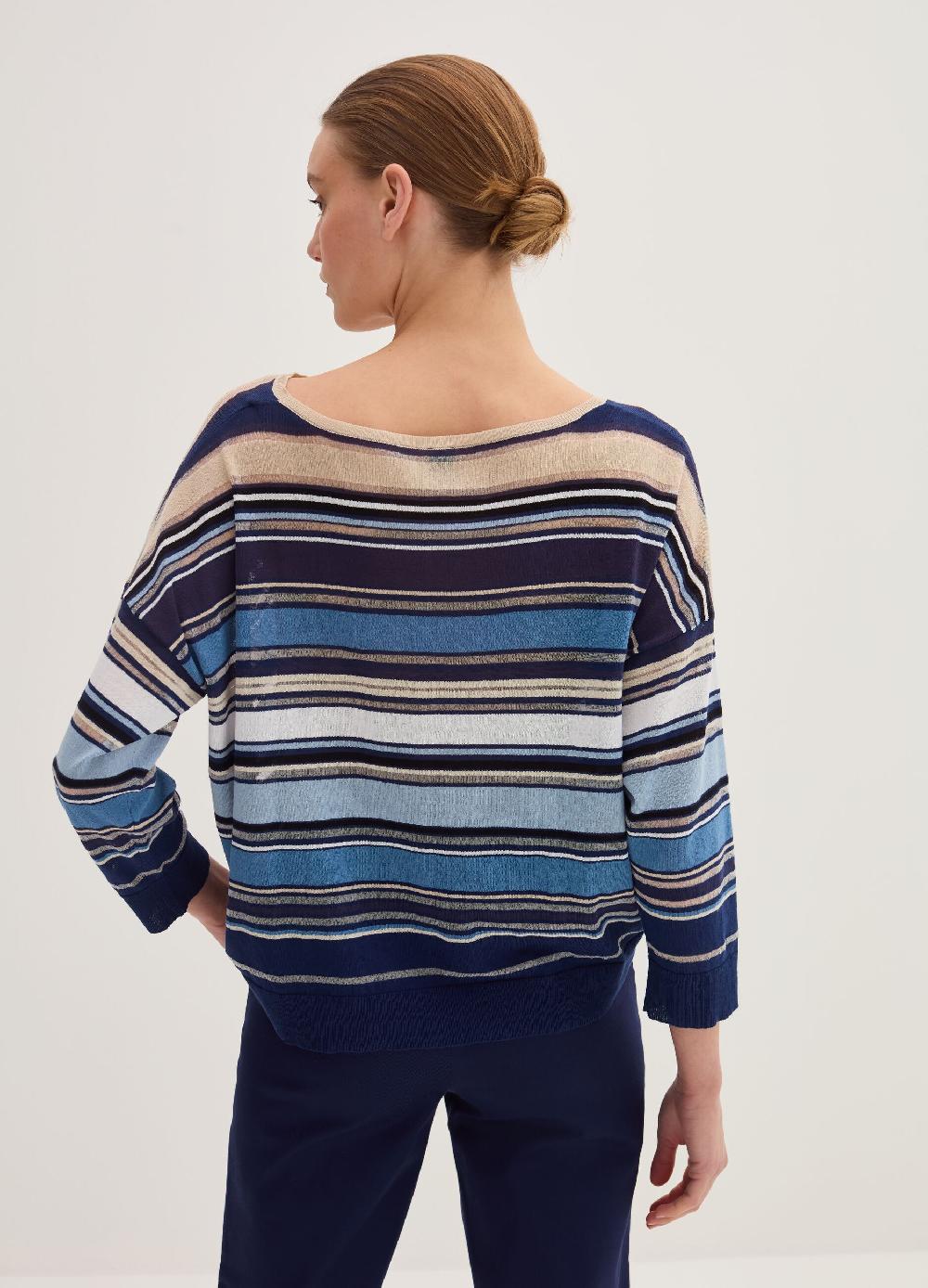 Stefanel Maglia in crêpe a righe In Linea