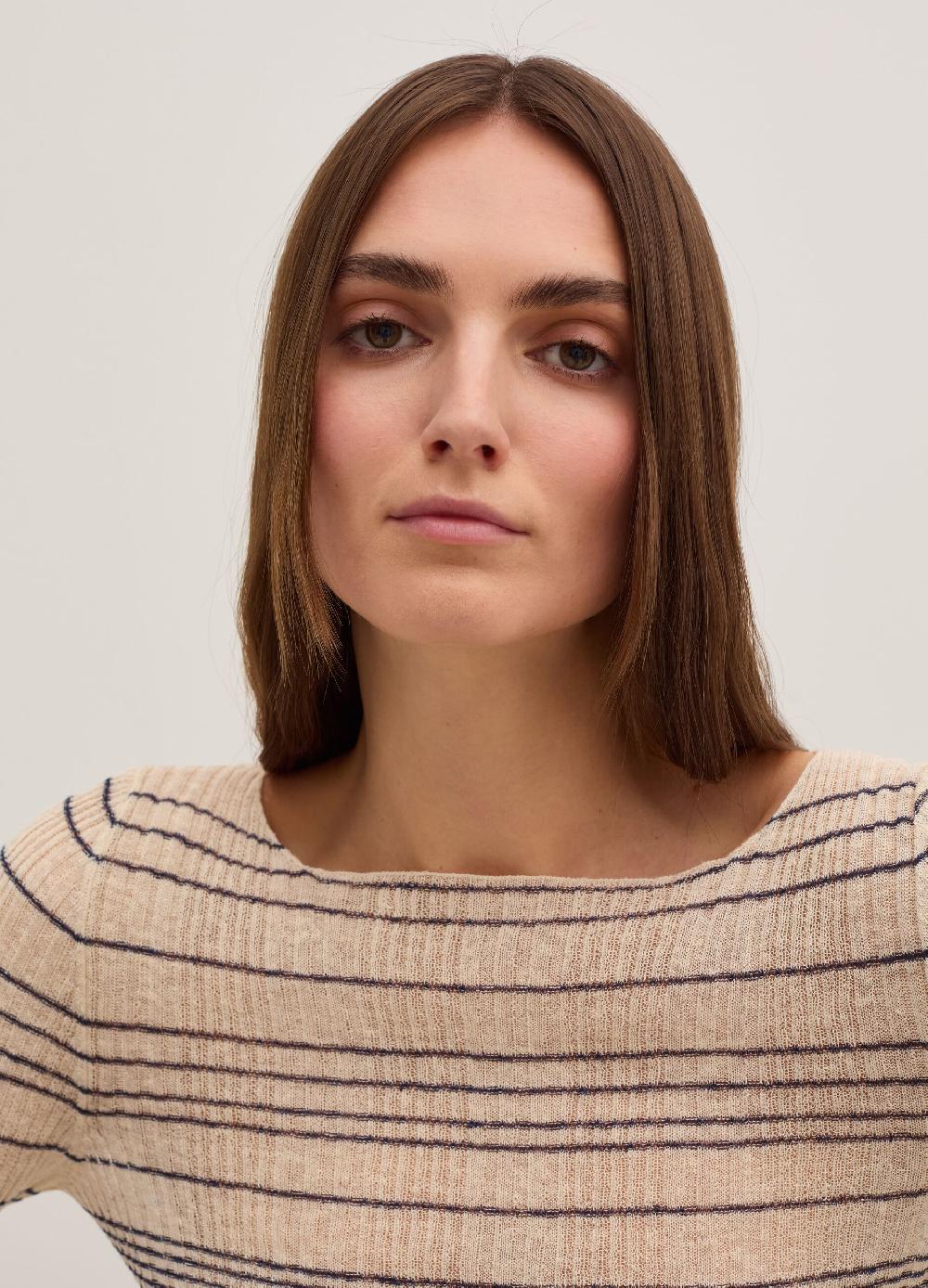 Stefanel Maglia a costine con maniche lunghe Nuovo
