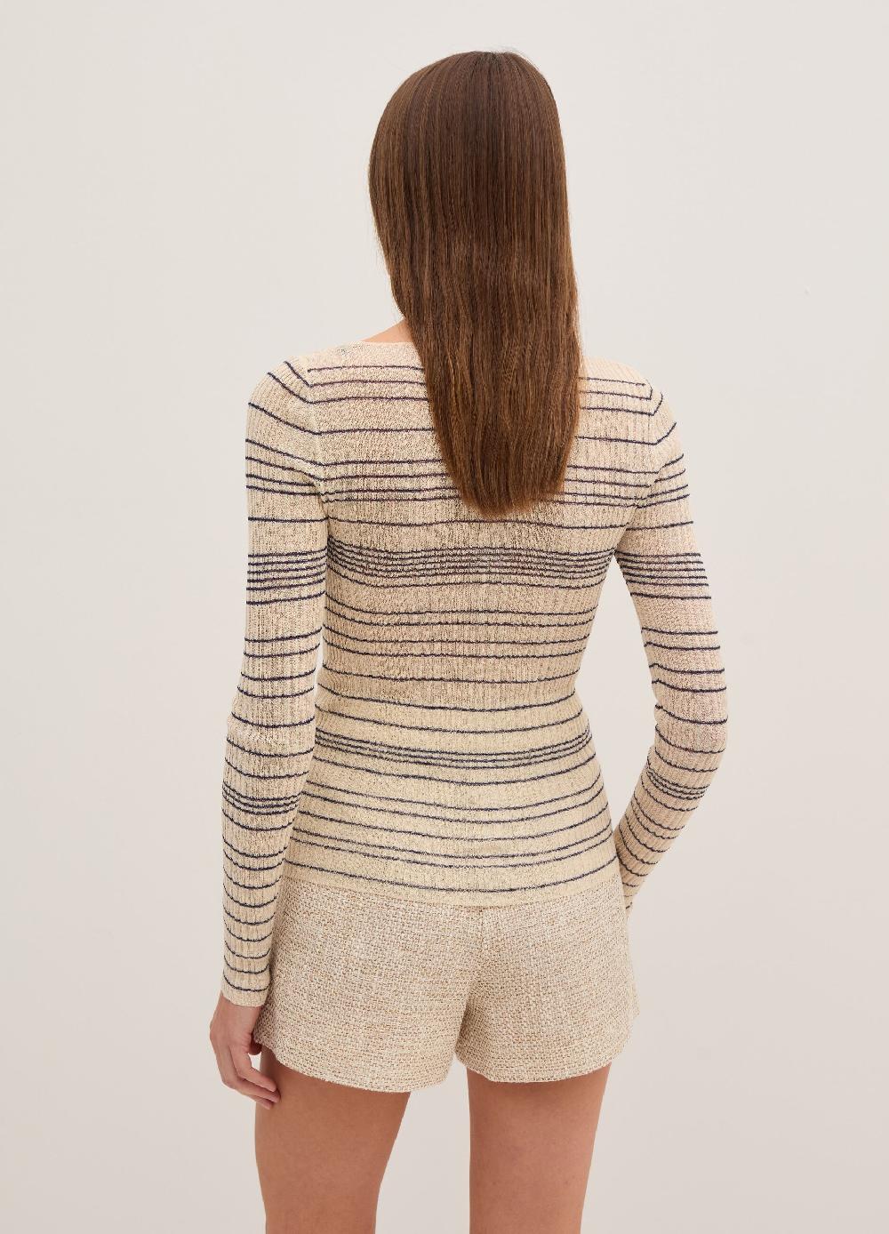 Stefanel Maglia a costine con maniche lunghe Nuovo