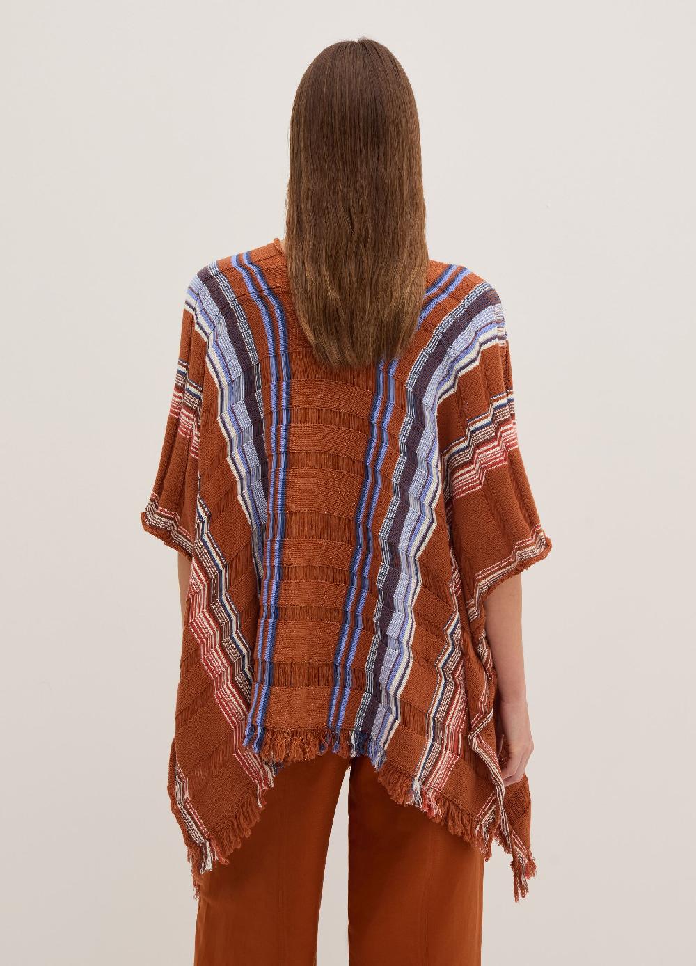 Stefanel Maglia a righe multicolor con frange Vendita