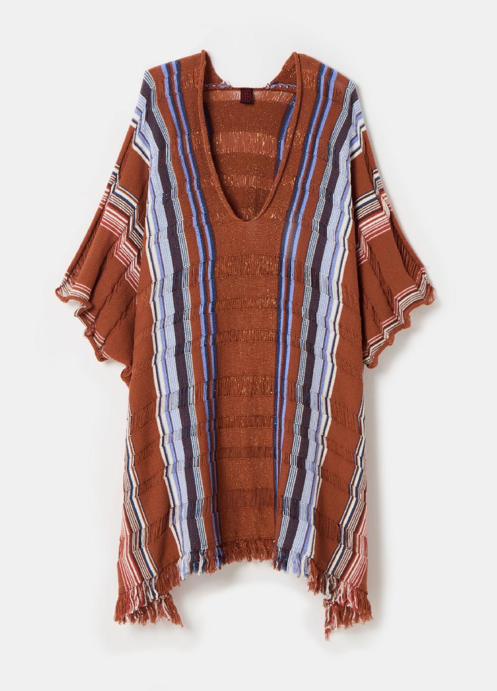 Stefanel Maglia a righe multicolor con frange Vendita