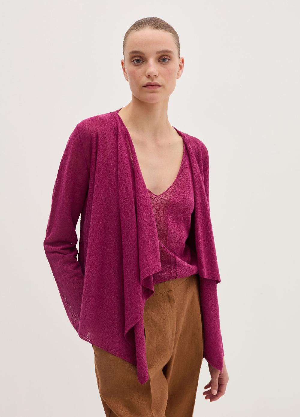 Stefanel Cardigan aperto in misto lino Novità