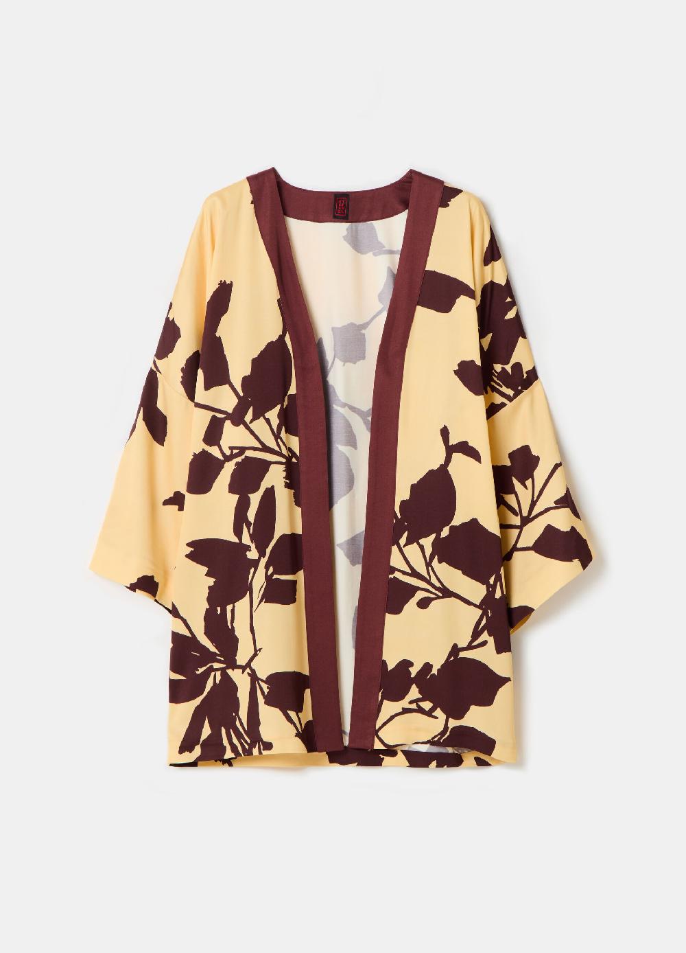 Stefanel Kimono aperto in viscosa con fantasia Sconto