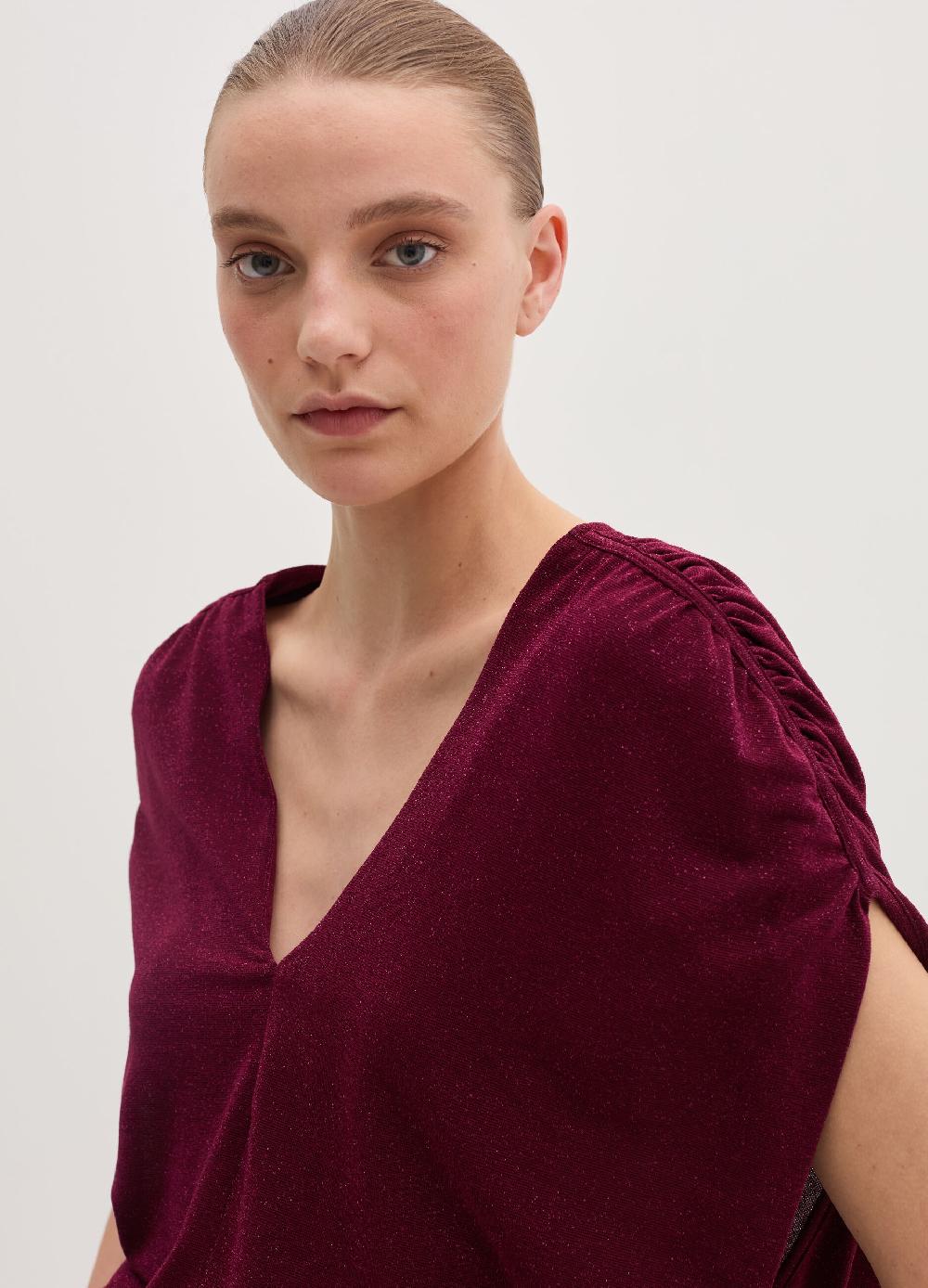 Stefanel T-shirt smanicata in lurex con arricciatura Offerta