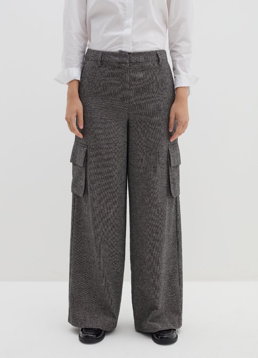 Stefanel Pantalone cargo in tweed Vendita Calda