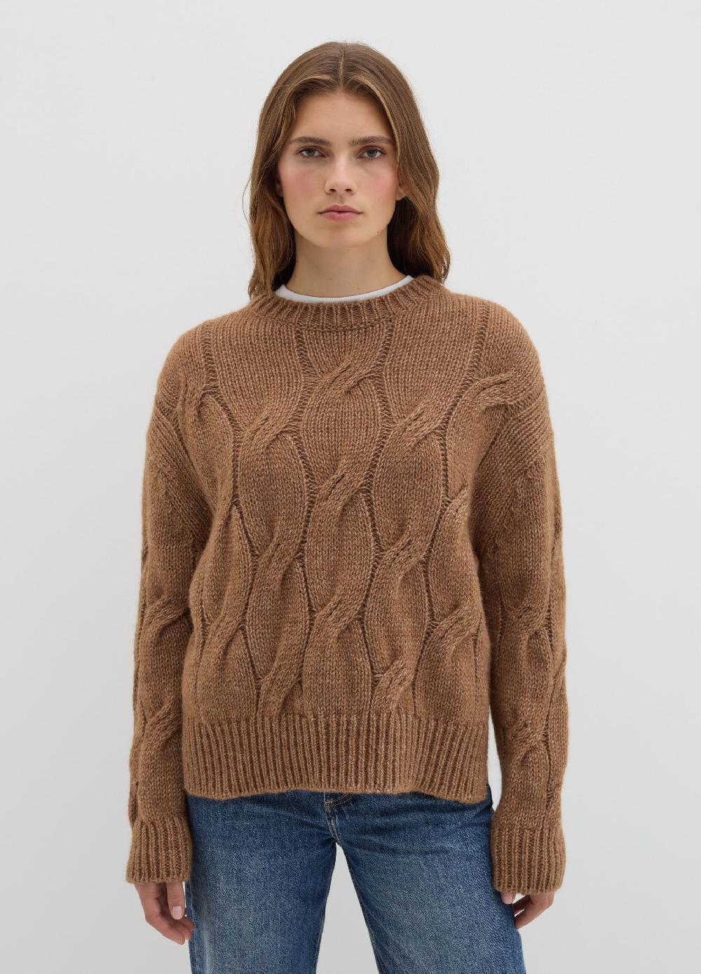 Stefanel Pullover oversize con lavorazione a treccia Vendita Economica