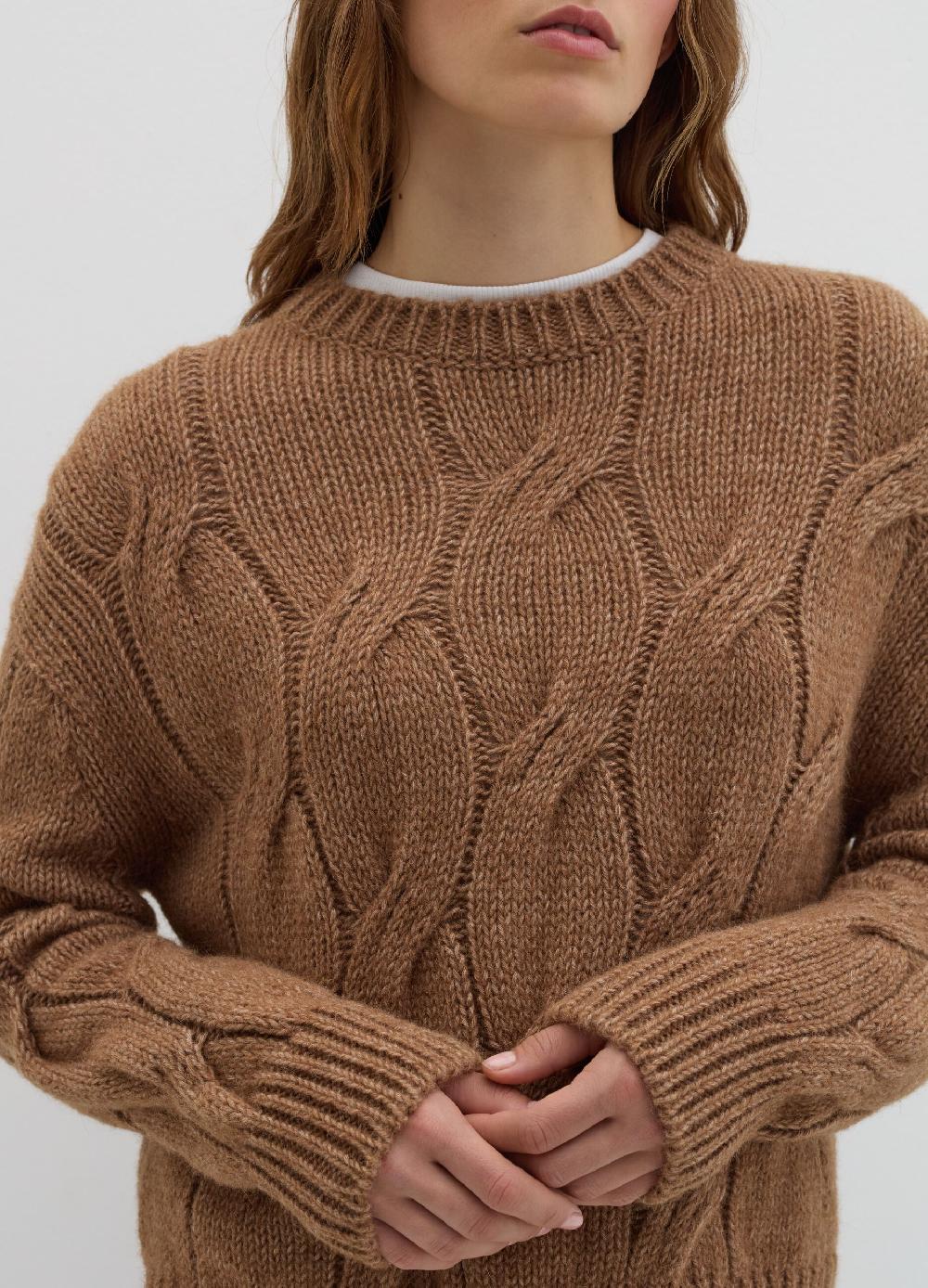 Stefanel Pullover oversize con lavorazione a treccia Vendita Economica