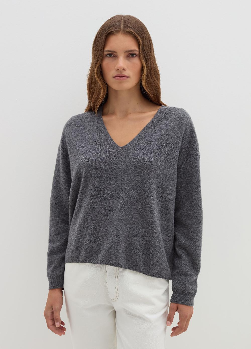 Stefanel Pullover in lana e cashmere con scollo a V Vendite Flash