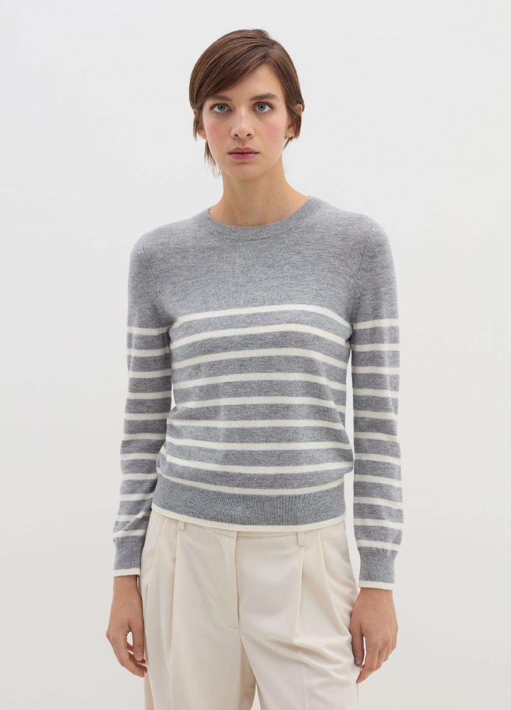 Stefanel Pullover a righe in lana cardata In Saldo
