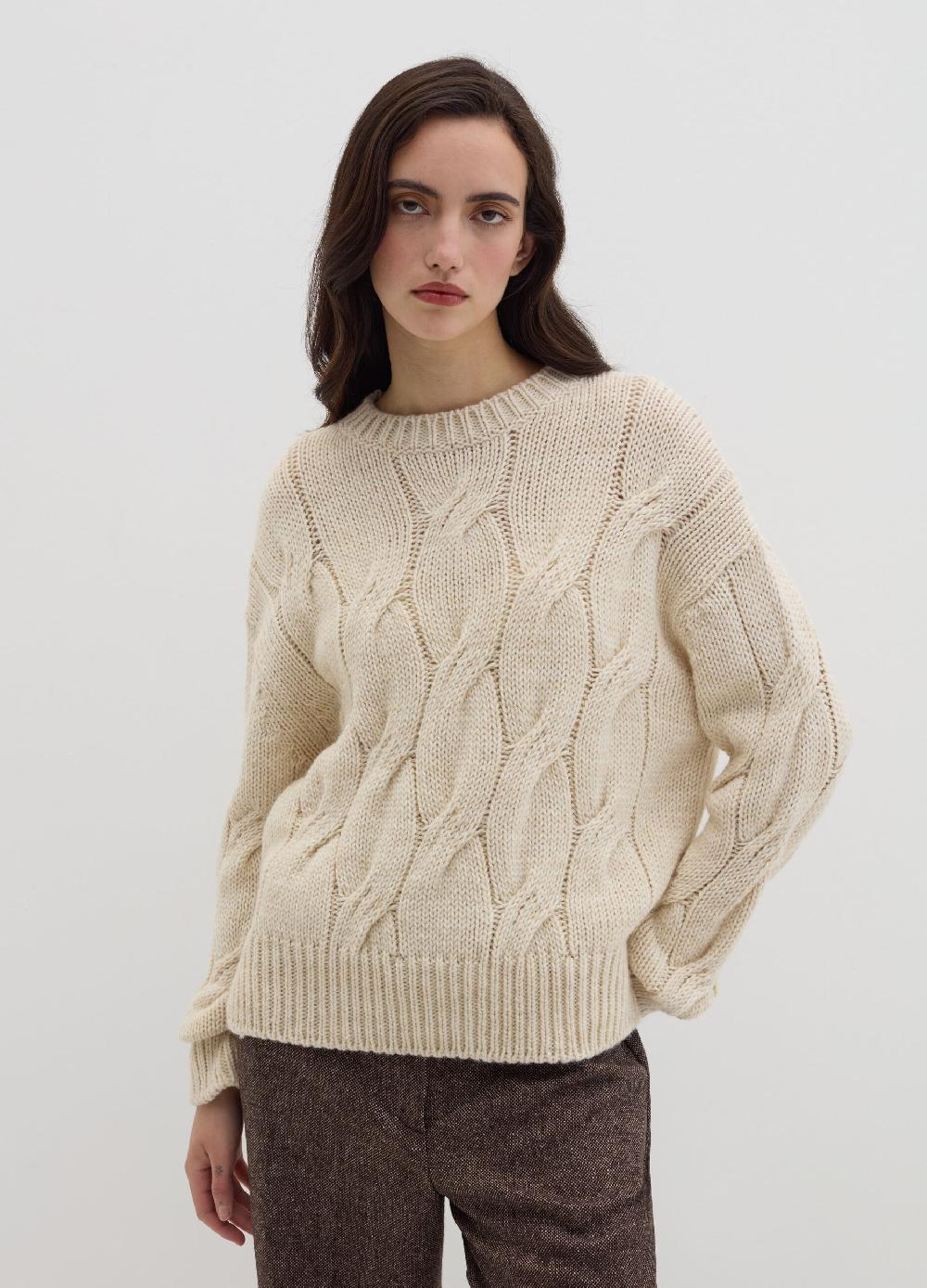 Stefanel Pullover oversize con lavorazione a treccia 2025