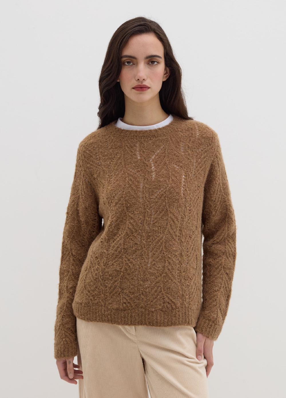 Stefanel Pullover con motivo traforato Italia