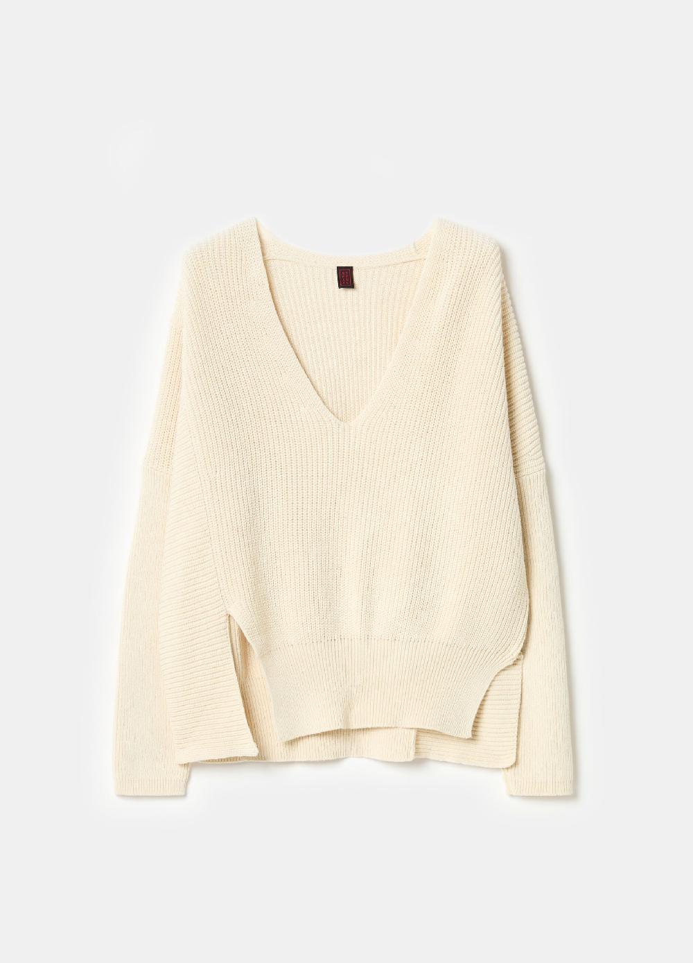 Stefanel Pullover oversize a coste con spacchi Qualità