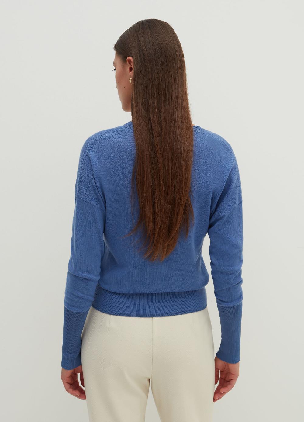 Stefanel Pullover in lana e seta con scollo a V Spedizione Gratuita