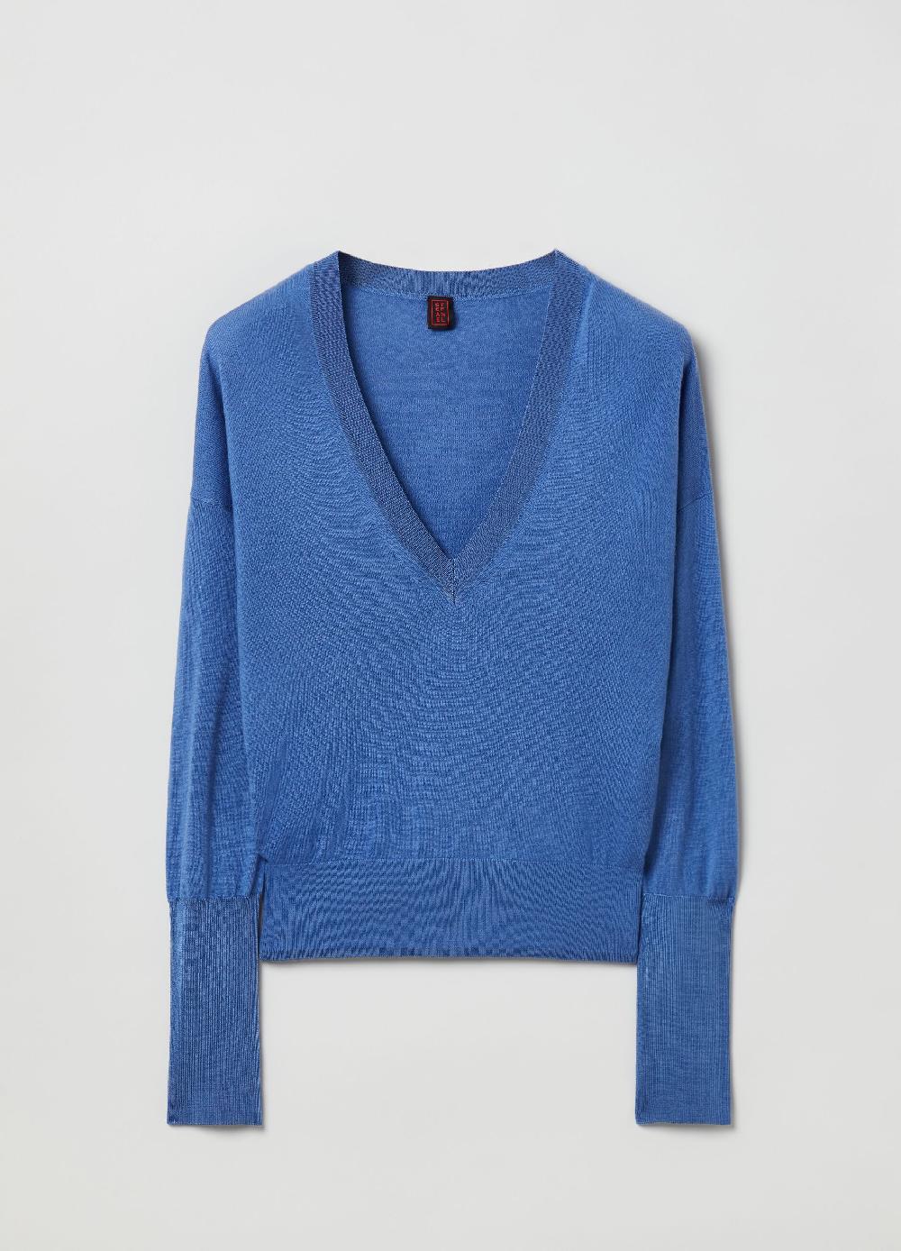 Stefanel Pullover in lana e seta con scollo a V Spedizione Gratuita